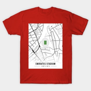 Emirates Stadium Map Design T-Shirt